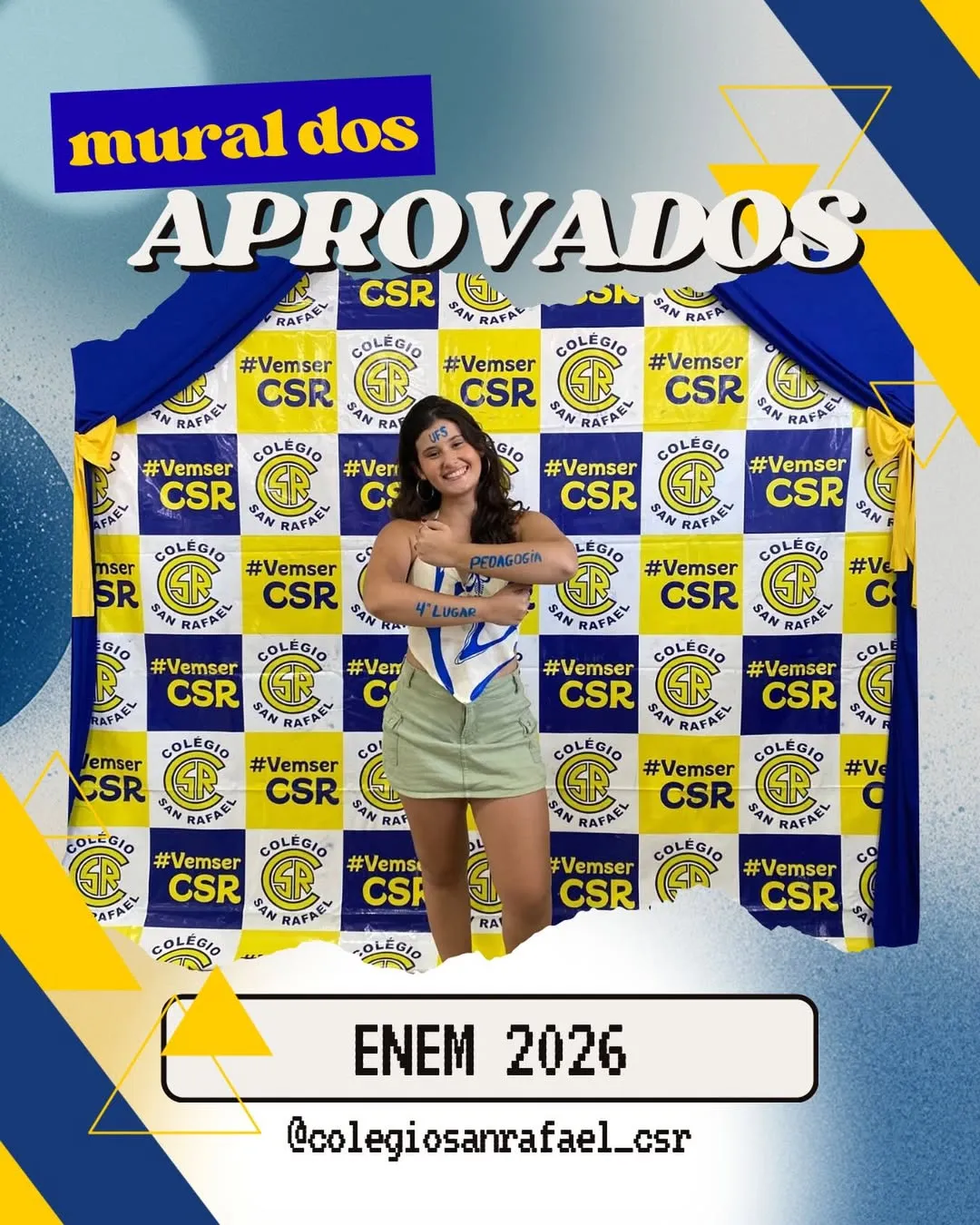Aluna aprovada no mural dos aprovados do ENEM 2026